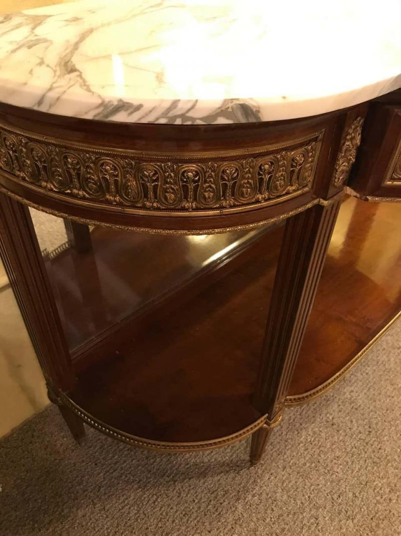 Pair of Jansen Style Marble-Top Bronze Mounted Consoles - 11