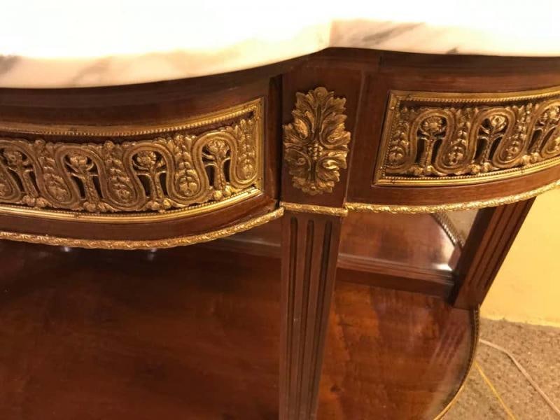 Pair of Jansen Style Marble-Top Bronze Mounted Consoles - 3