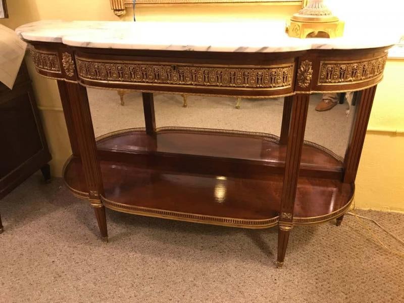 Pair of Jansen Style Marble-Top Bronze Mounted Consoles - 6