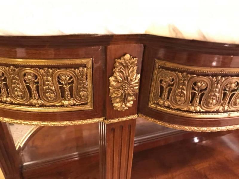 Pair of Jansen Style Marble-Top Bronze Mounted Consoles - 7