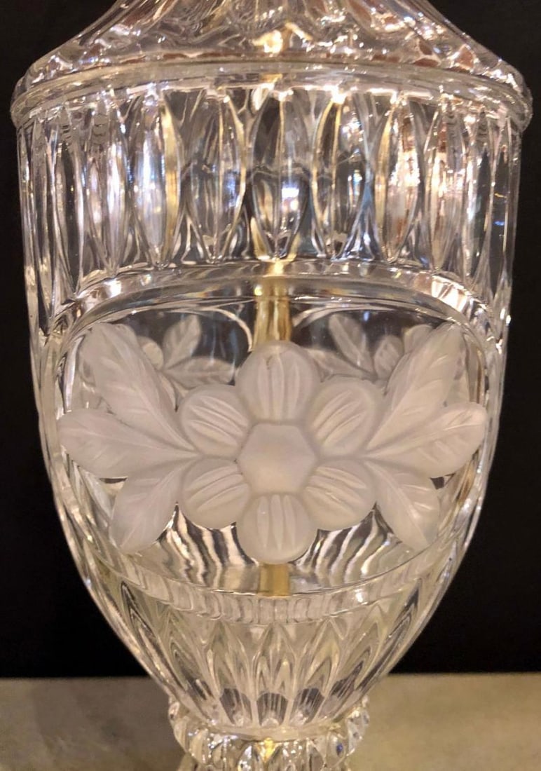 Pair of Cut Glass Lamps Having an Urn Form - 10