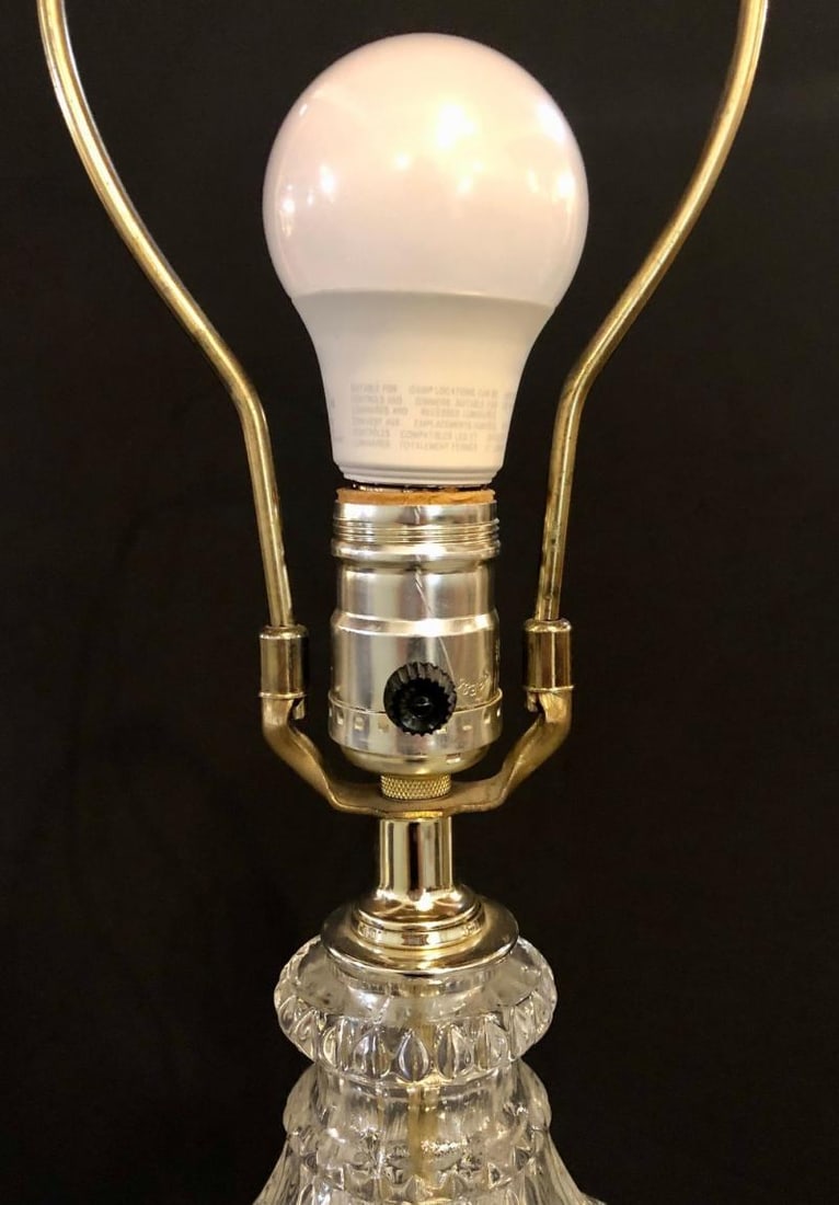 Pair of Cut Glass Lamps Having an Urn Form - 12