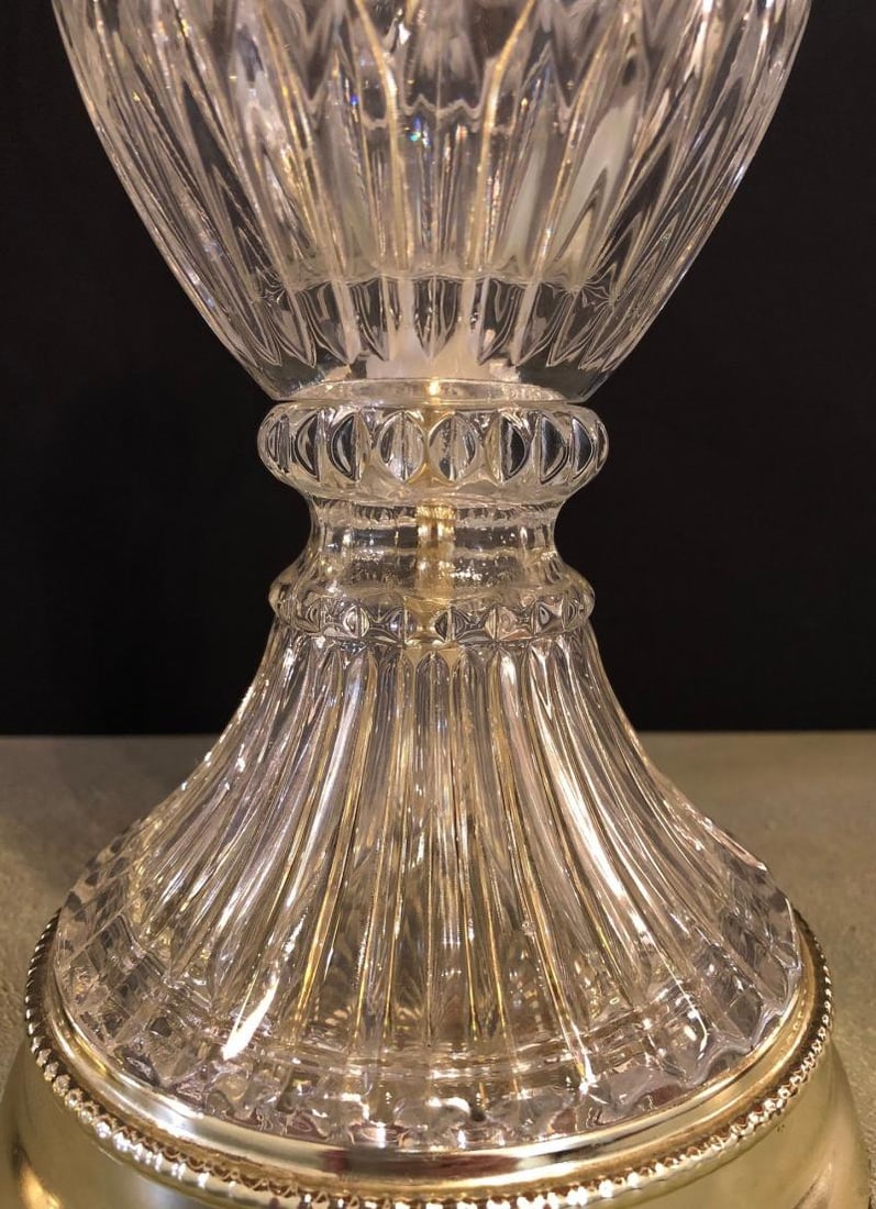 Pair of Cut Glass Lamps Having an Urn Form - 8