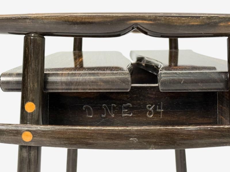 David Ebner, American Studio Craft, Ebony Wood, Rare Torii Side Table, USA, 1984 - 11