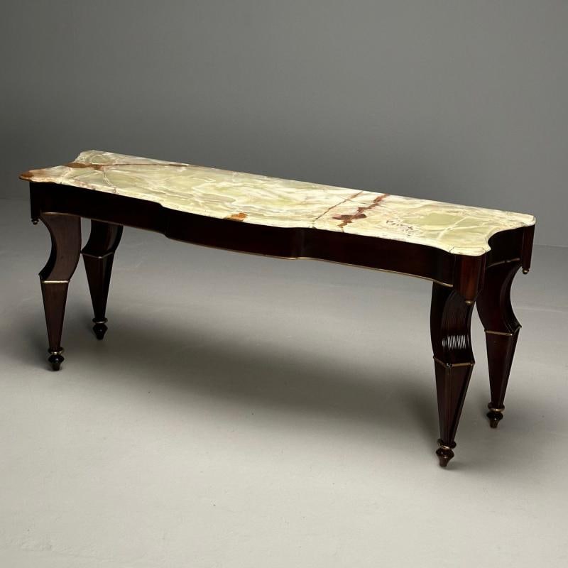 French Mahogany And Parcel Gilt Onyx Marble Top Console Table by Maison Jansen - 12