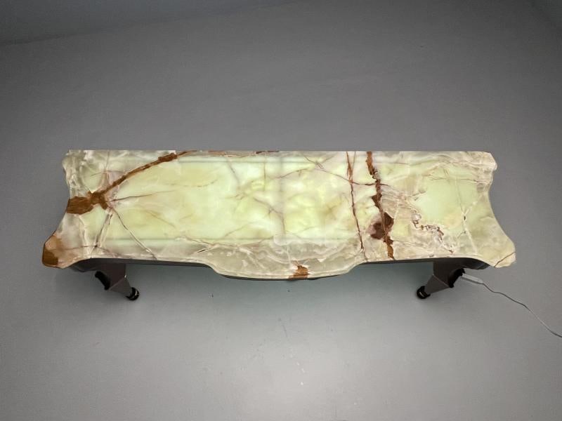 French Mahogany And Parcel Gilt Onyx Marble Top Console Table by Maison Jansen - 13