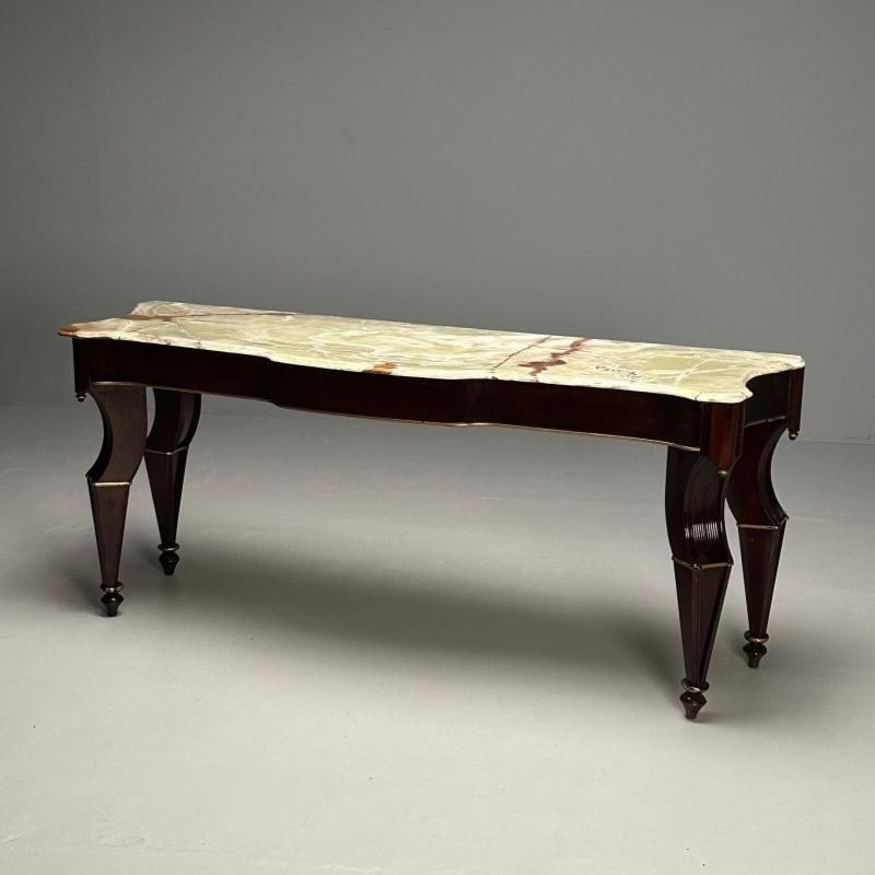French Mahogany And Parcel Gilt Onyx Marble Top Console Table by Maison Jansen - 5