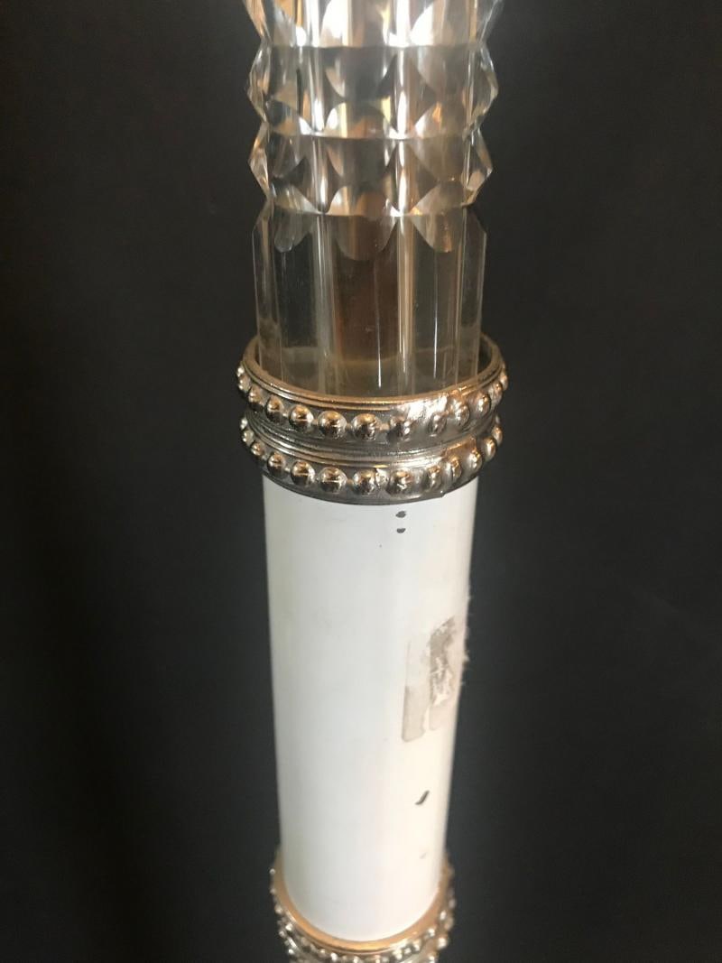 Hollywood Regency Style White Marble Glass and Silver Plate Floor Standing Lamp - 8