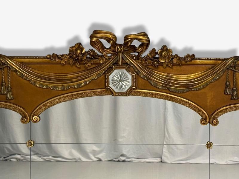 Adam Style, Giltwood, Drapery Motif, Over the Mantle Wall Mirror, Italy, 1920s - 4