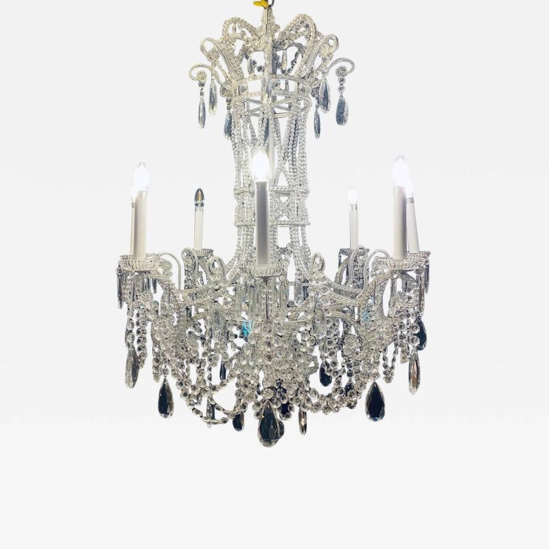 Silver Leaf Iron Chandelier with fine Crystal Bead and Pendant Decoration (1 of 12)