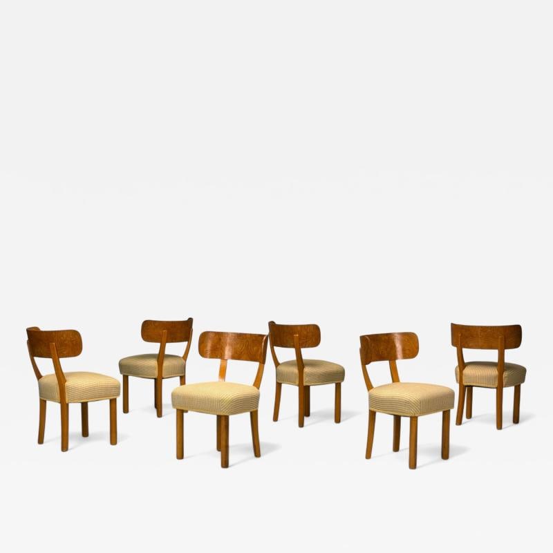 Axel Einar Hjorth, Nordiska Kompaniet, Birch, Rare Birka Chairs, Sweden, 1930s: Title: Axel Einar Hjorth, Nordiska Kompaniet, Birch, Rare Birka Chairs, Sweden, 1930s Description: Description 1: Axel Einar Hjorth, Nordiska Kompaniet, Swedish Mid-Century Modern, Birch, Rare "Birka"