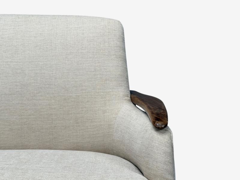 Finn Juhl Style, Danish Modern, Wood, Beige Fabric, Sofa, Denmark, 1950s - 8