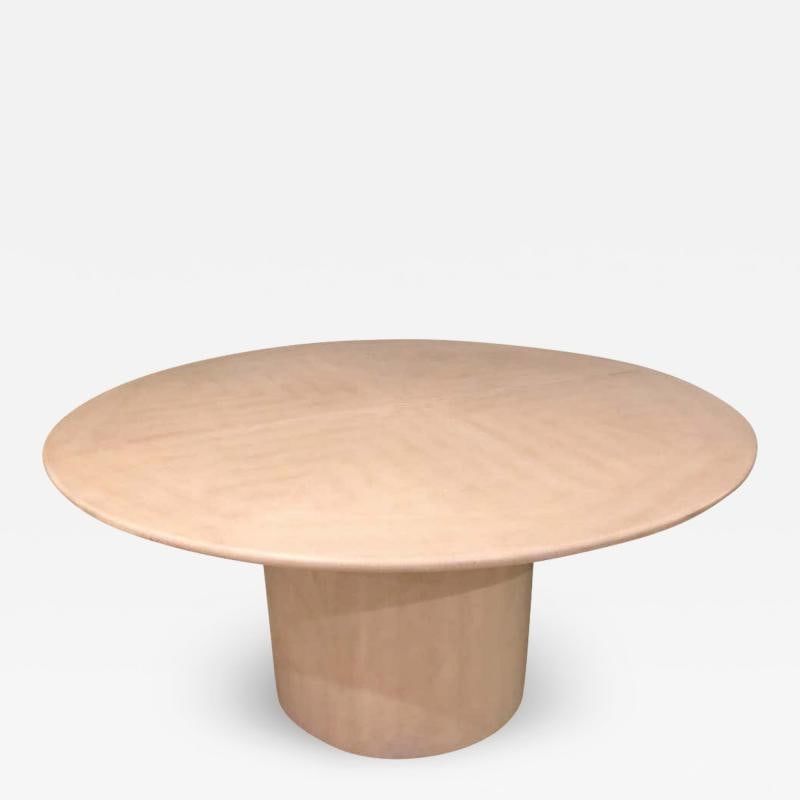 Mid-Century Modern Karl Springer Circular Dining Table with 3 Leaves (1 of 13)