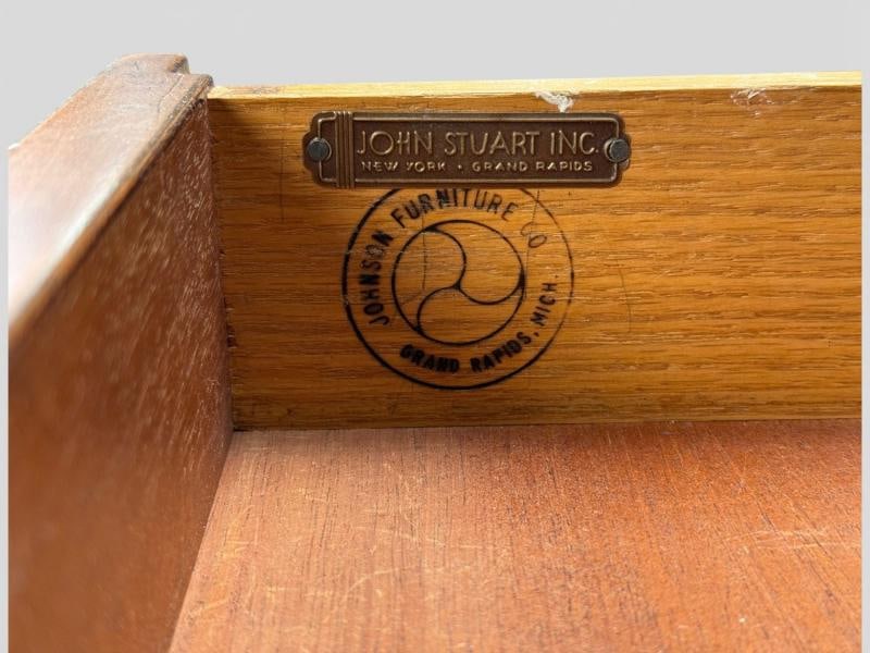 Paul Frankl, Rare Nightstands, Mahogany, Rock Maple, Brass, Leather, USA, 1950s - 11