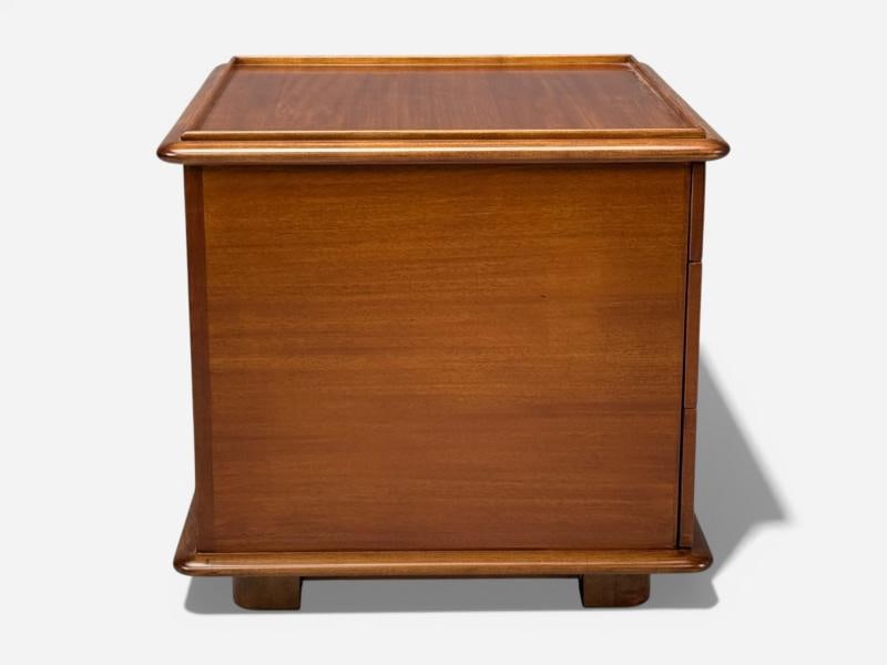 Paul Frankl, Rare Nightstands, Mahogany, Rock Maple, Brass, Leather, USA, 1950s - 12