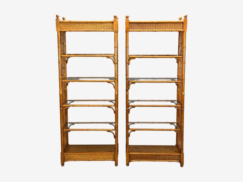 American Modern, Bamboo, Wood, Etageres, USA, 1980s - 10