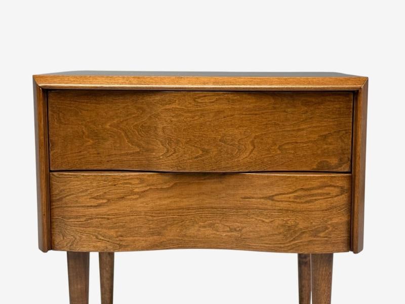 Edmond J Spence, Swedish Modern, Maple, Rare Wave Nightstands, 1950s - 11