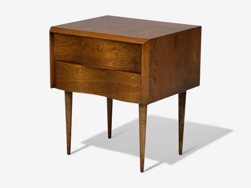 Edmond J Spence, Swedish Modern, Maple, Rare Wave Nightstands, 1950s - 5