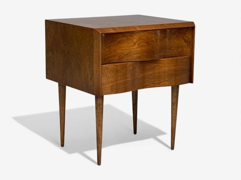 Edmond J Spence, Swedish Modern, Maple, Rare Wave Nightstands, 1950s - 6