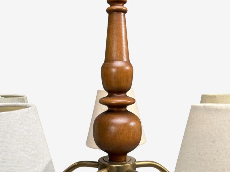 Hans Bergström Attr., Pendant Light, Brass, Wood, Sweden, 1920s - 6