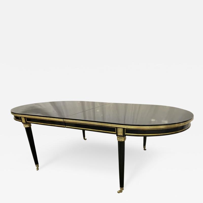 Dining Table, Louis XVI Maison Jansen Style, Black Lacquer, 15 Feet, Refinished (1 of 12)