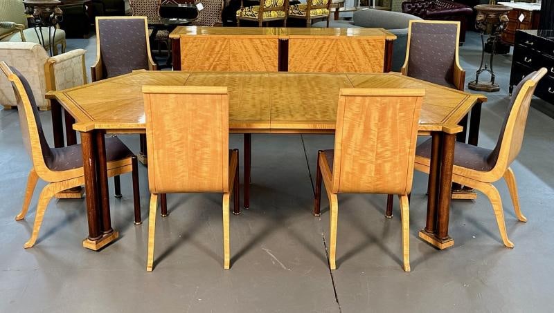 Vladimir Kagan Dining Room Set, Table, Chairs, Sideboard, Labeled, Copeland - 7