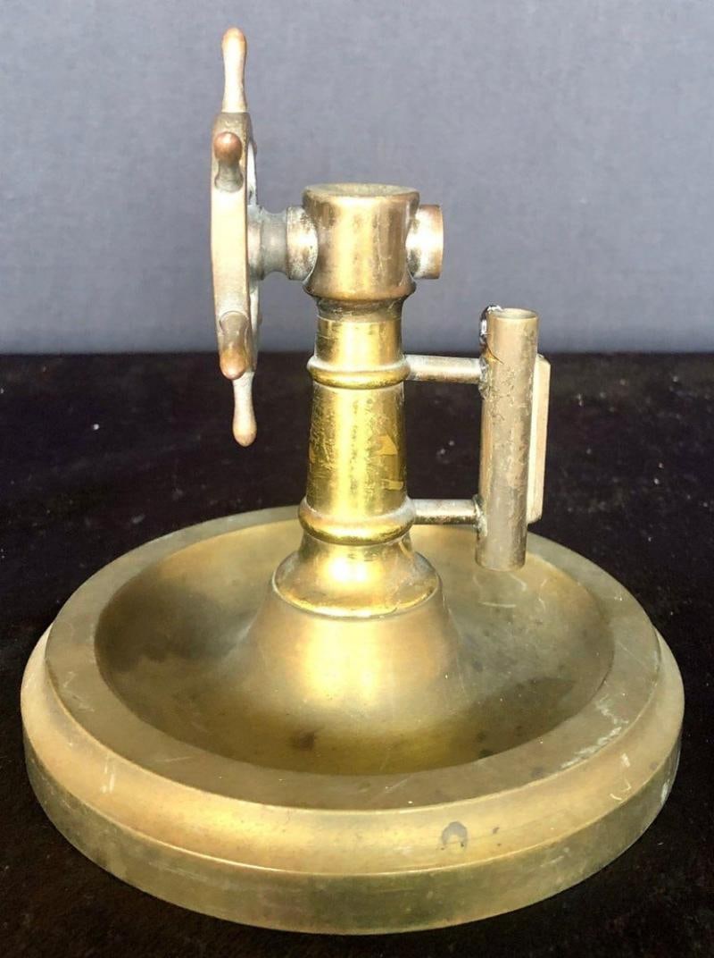 Antique Brass Wheel Cigar Cutter Tobacco Accessory - 8