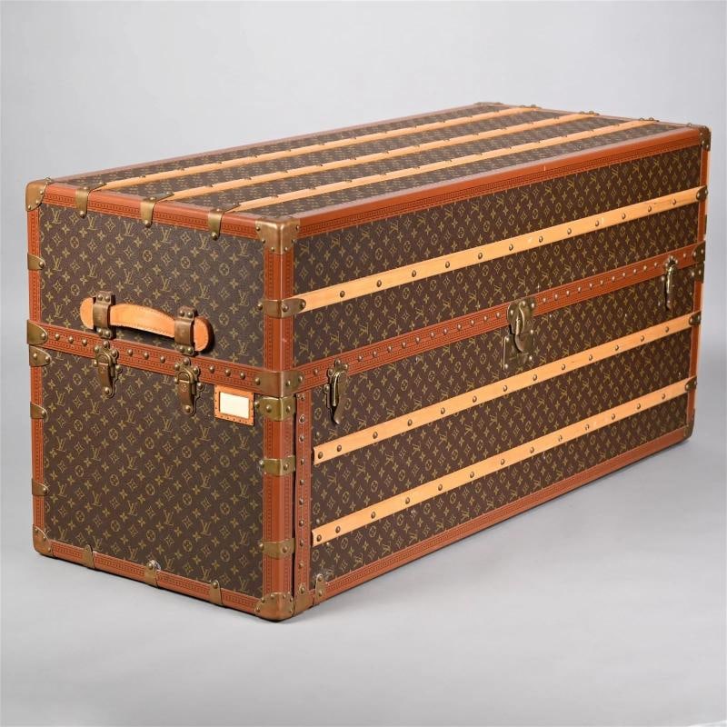 Louis Vuitton, Large Steamer Trunk, Monogram Canvas, Leather, Special Order - 7
