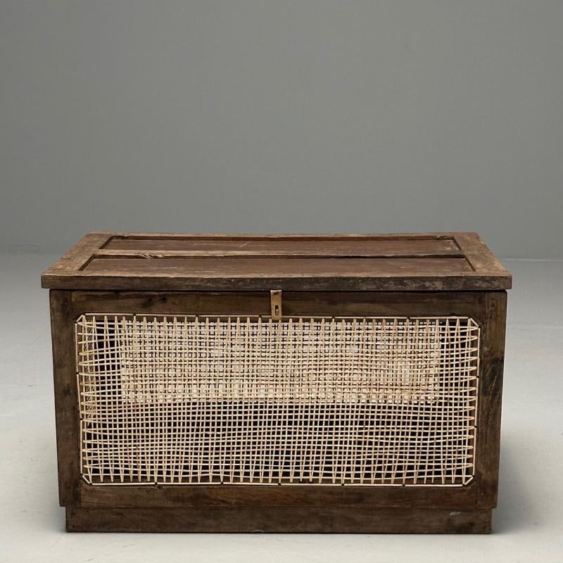 Pierre Jeanneret, French Mid-Century Modern Linen Chest, Cane, Teak, Chandigarh - 2