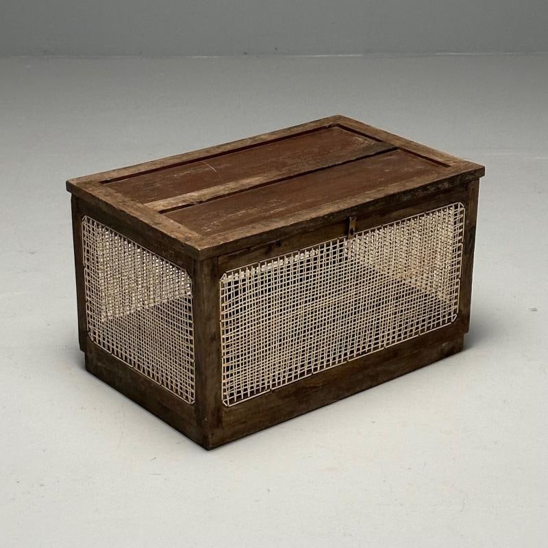 Pierre Jeanneret, French Mid-Century Modern Linen Chest, Cane, Teak, Chandigarh - 3
