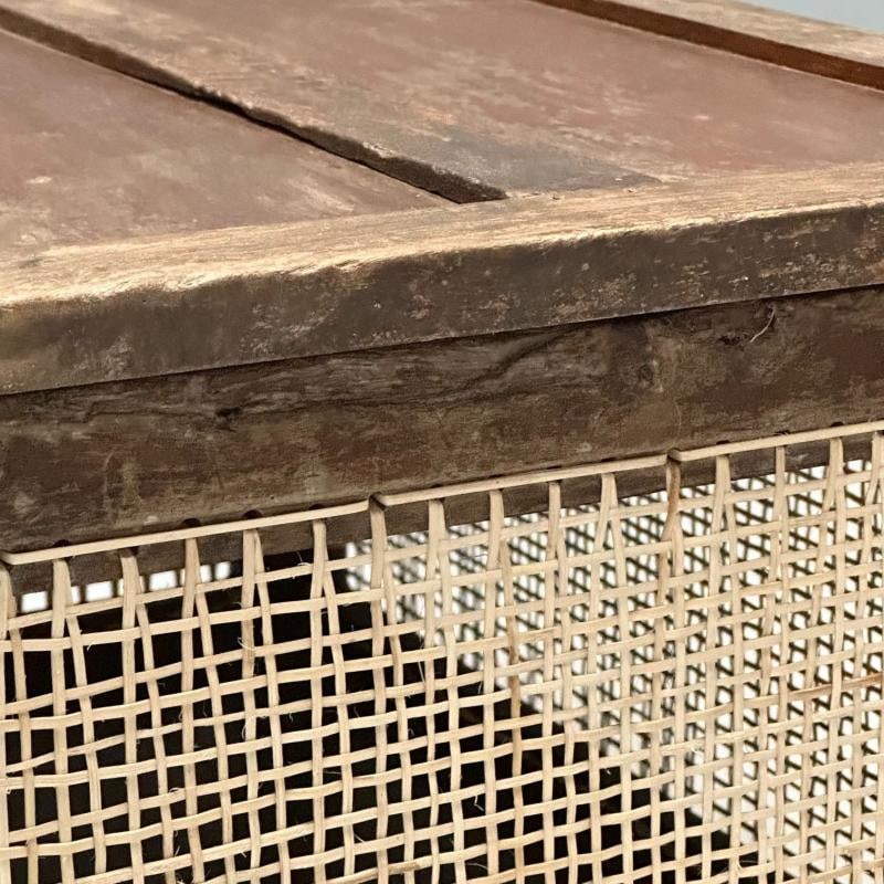 Pierre Jeanneret, French Mid-Century Modern Linen Chest, Cane, Teak, Chandigarh - 8