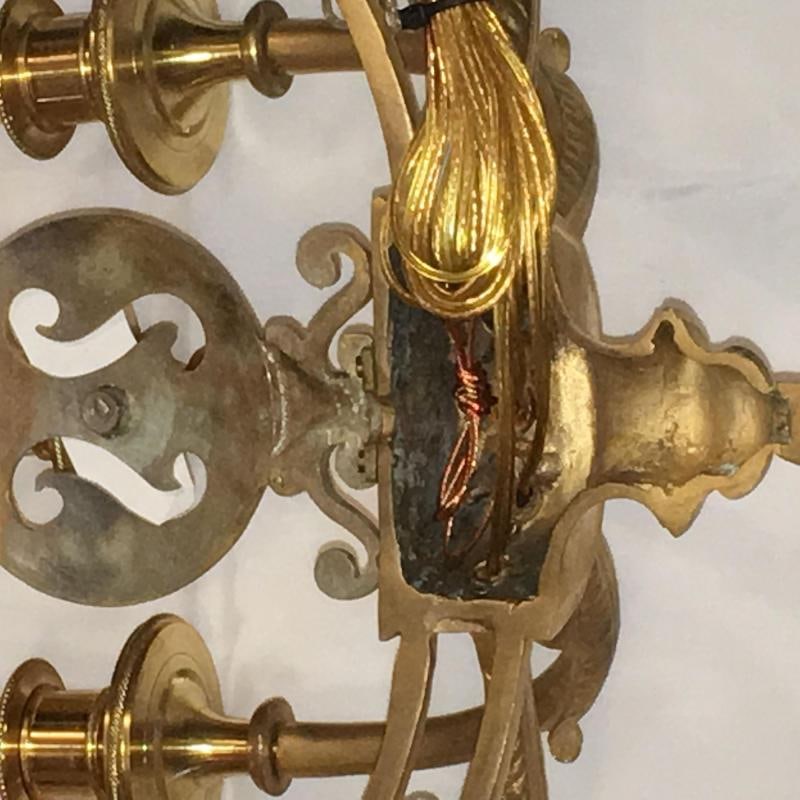 Louis XVI Style Harp Back Bronze Wall Sconces - A Pair - 10