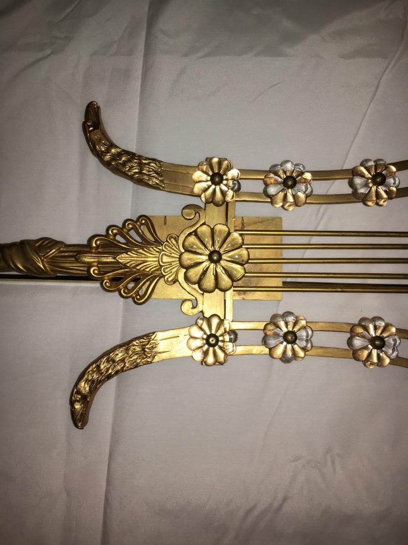 Louis XVI Style Harp Back Bronze Wall Sconces - A Pair - 5