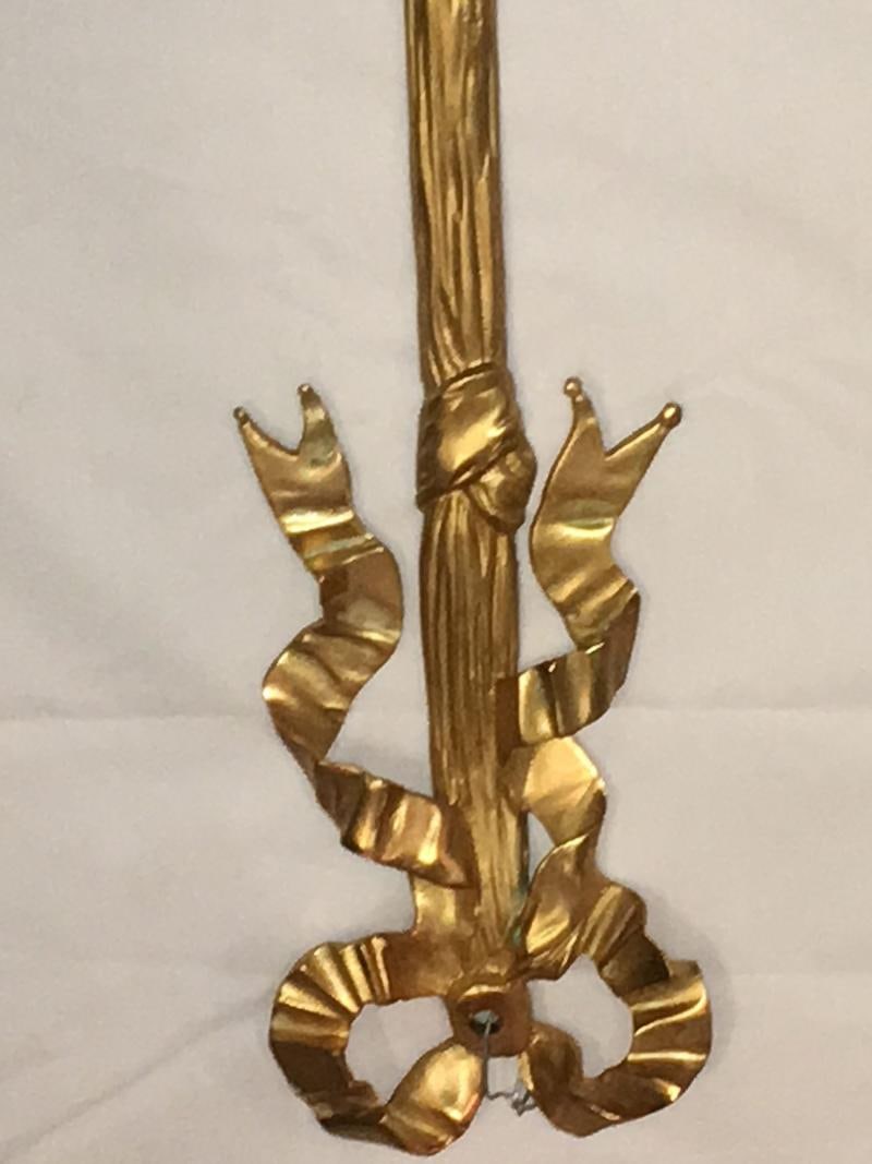 Louis XVI Style Harp Back Bronze Wall Sconces - A Pair - 7