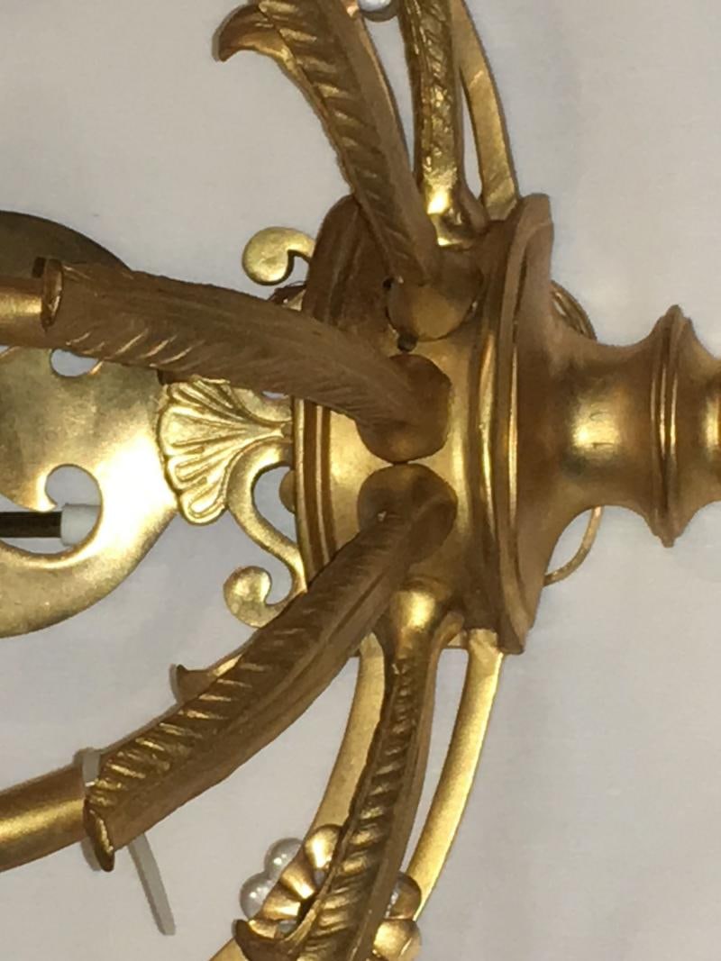 Louis XVI Style Harp Back Bronze Wall Sconces - A Pair - 8