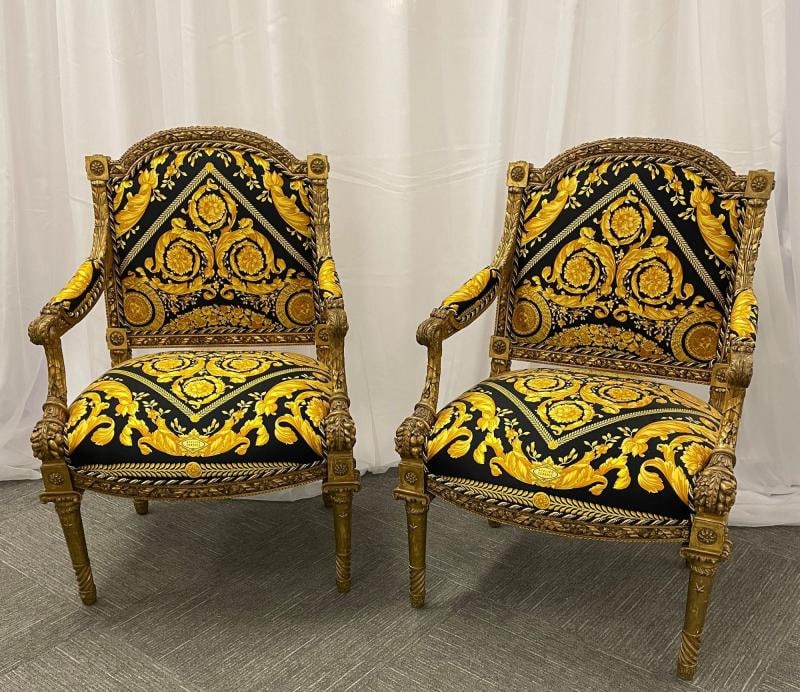 Pair of 19th-20th Century Louis XVI Style Carved Armchairs - 4