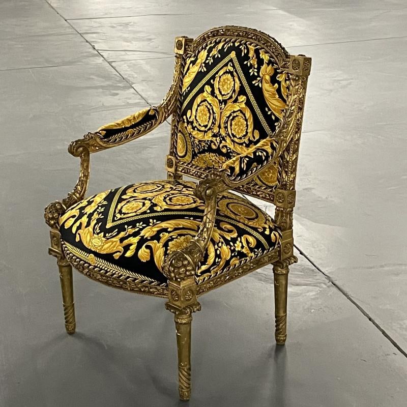 Pair of 19th-20th Century Louis XVI Style Carved Armchairs - 5
