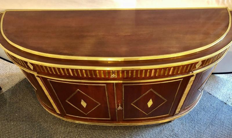Palatial Russian Neoclassical Style Demilune Console Cabinet - 4
