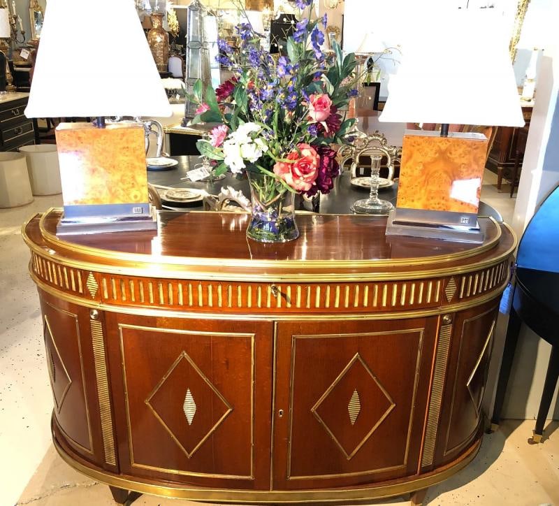 Palatial Russian Neoclassical Style Demilune Console Cabinet - 6