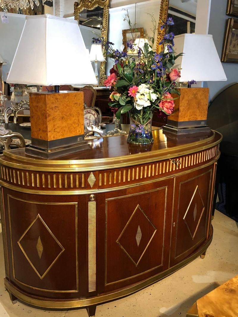 Palatial Russian Neoclassical Style Demilune Console Cabinet - 7