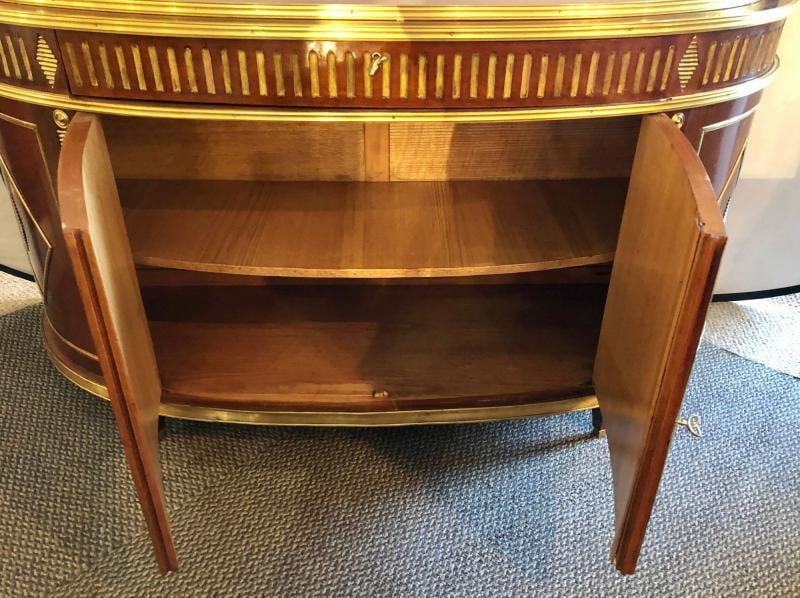 Palatial Russian Neoclassical Style Demilune Console Cabinet - 8