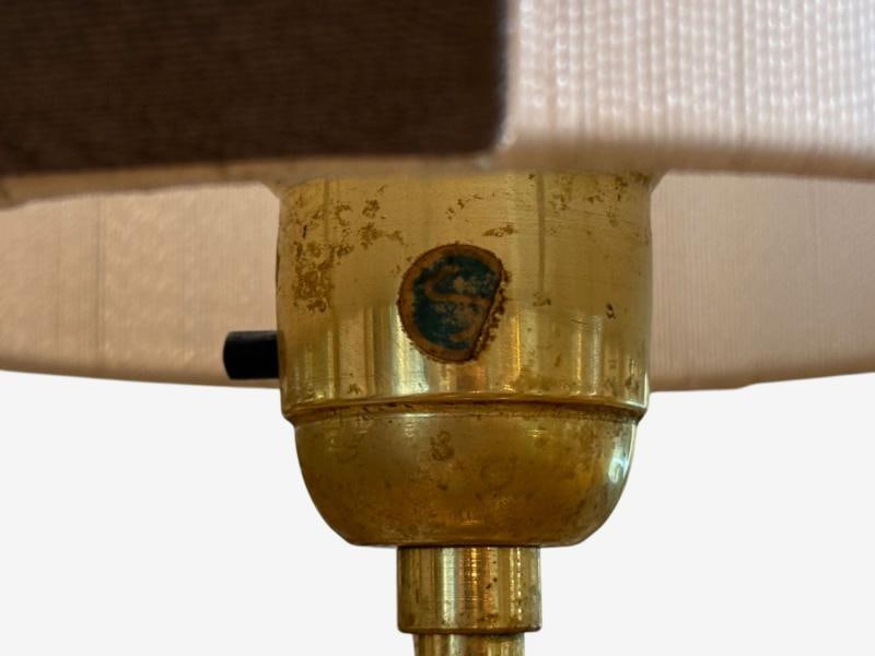 E.W.A., Swedish Modern, Leather, Brass, Floor Lamp, Sweden, 1950s - 8
