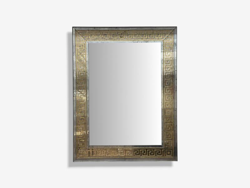 Hollywood Regency Style, Etched Glass, Gilt, Greek Key Wall Mirrors, USA, 21st c - 6