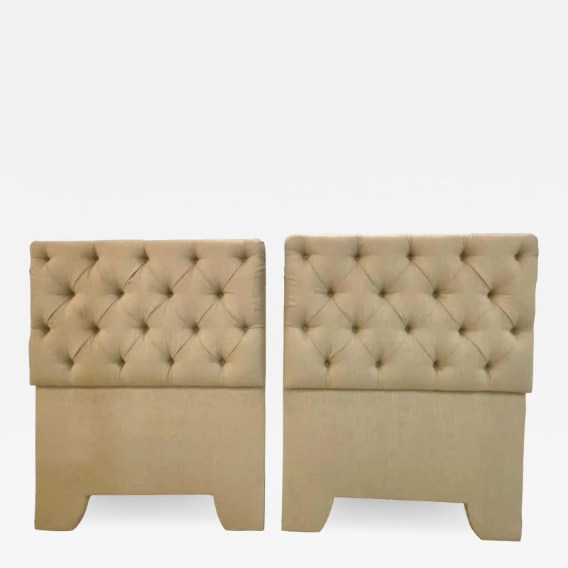 Pair of Tufted Linen Twin Headboards (1 of 13)
