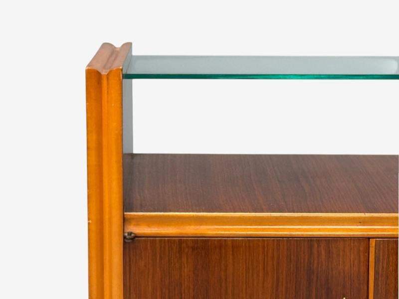 Italian Modern, Wood, Brass, Glass, Nightstands, Italy, 1950s - 6