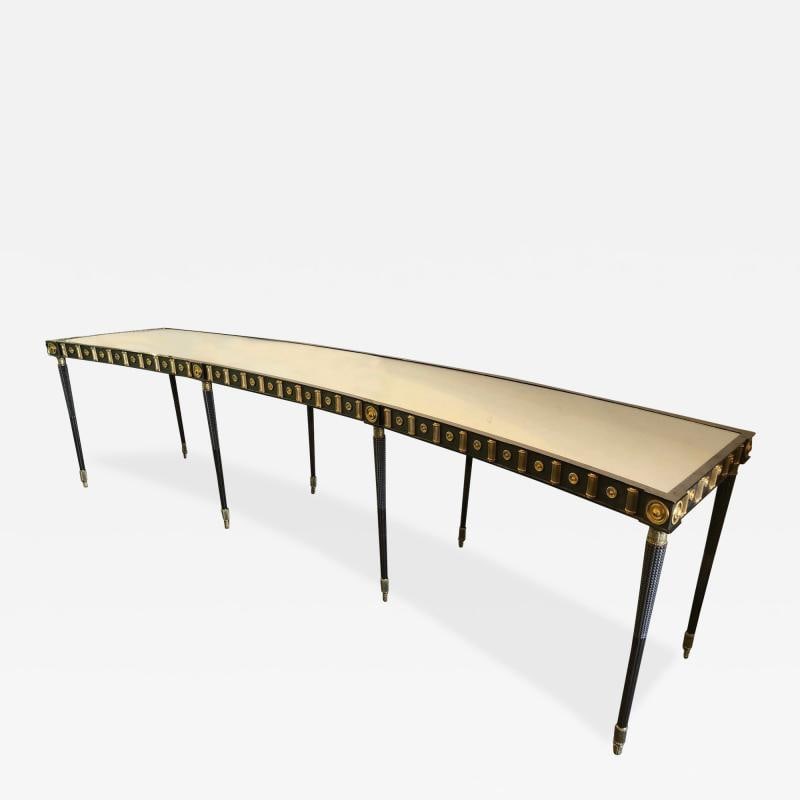 Maison Jansen Monumental Concave Steel and Bronze Console or Sideboard (1 of 12)