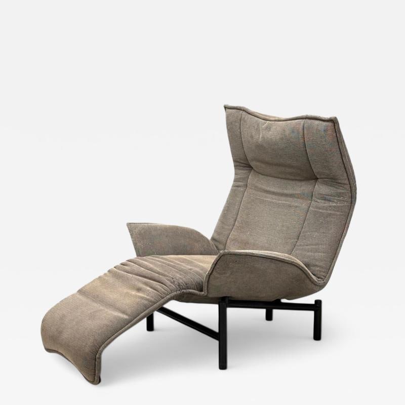 Vico Magistretti, Italian Modern, Fabric, Metal, Veranda Lounge Chair, 1980s: Title: Vico Magistretti, Italian Modern, Fabric, Metal, Veranda Lounge Chair, 1980s Description: Description 1: Vico Magistretti, Italian Mid-Century Modern, Fabric, Metal, "Veranda" Lounge Chair, Ita