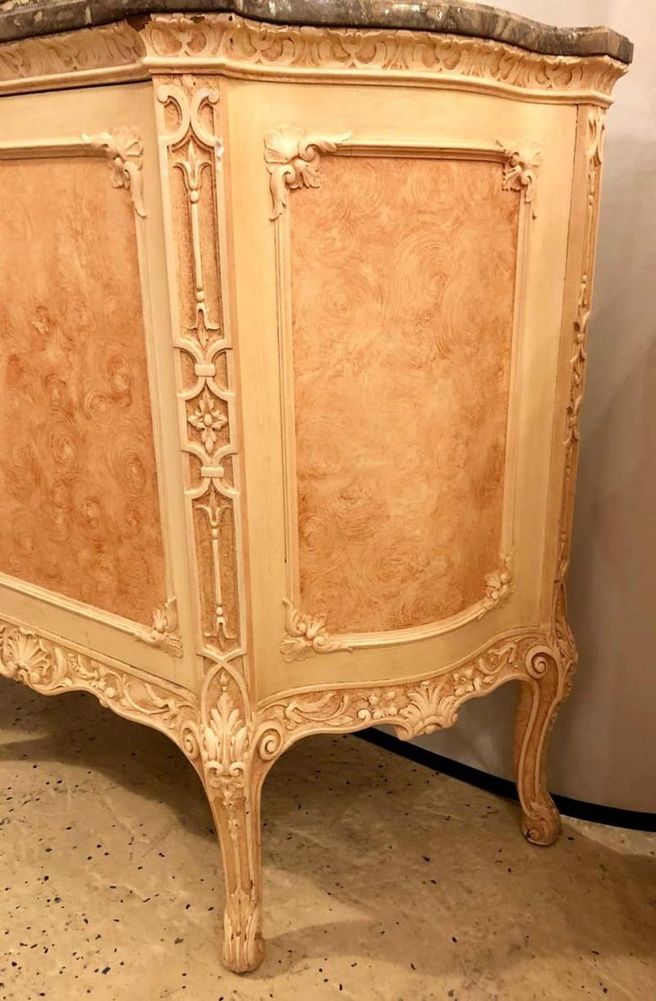 Pair of Hostetler Custom Faux Painted Marble-Top Commodes or Nightstands - 10