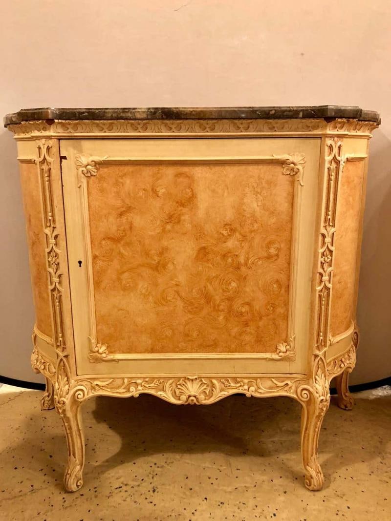 Pair of Hostetler Custom Faux Painted Marble-Top Commodes or Nightstands - 5