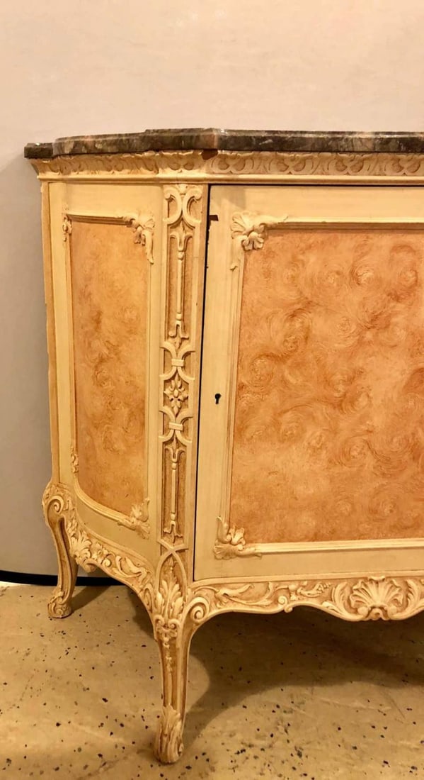 Pair of Hostetler Custom Faux Painted Marble-Top Commodes or Nightstands - 8